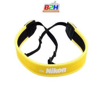 CAMERA NECK STRAP FOR NIKON YELLOW (โลโก้ขาว) สายคล้องกล้อง