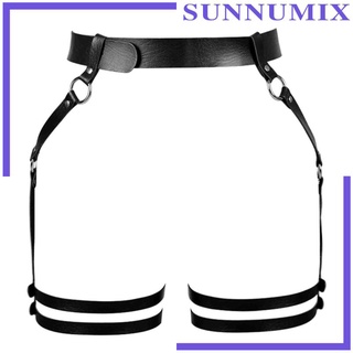 Punk Leather Waist Chain Belt Waist Caged Leg Garter Chains for Nightclub