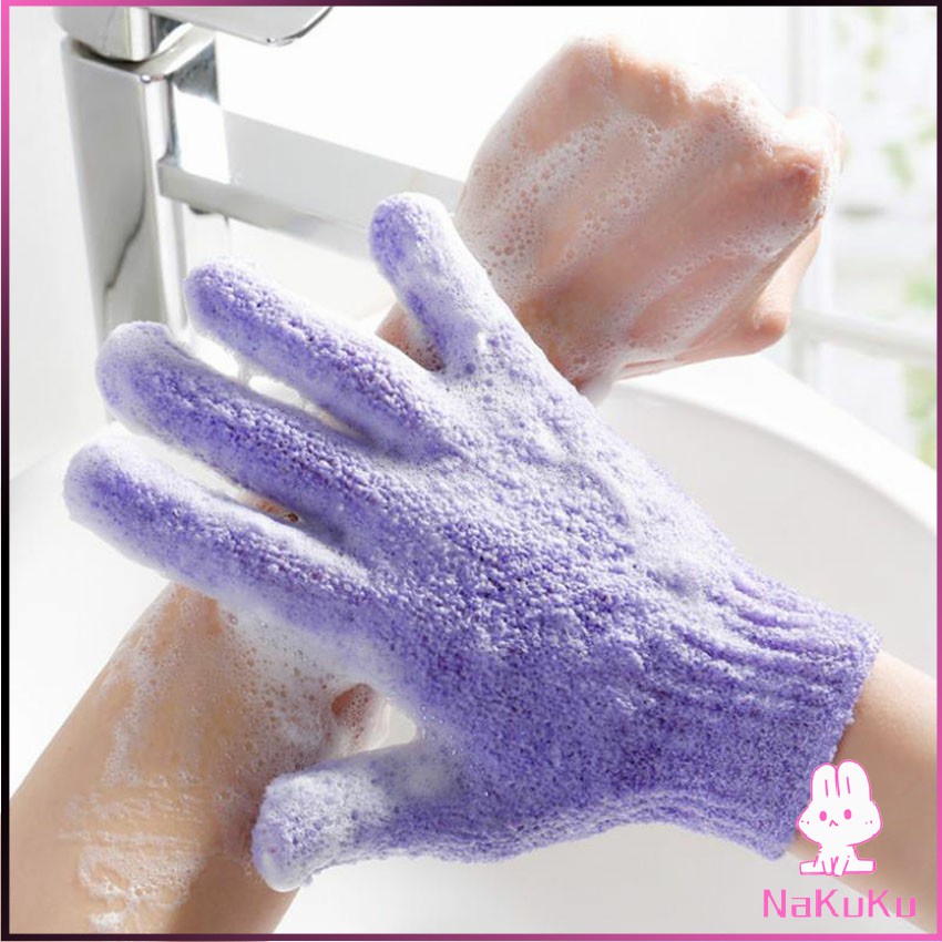 NKK ถุงมืออาบน้ำ ถุงมือขัดผิวอาบน้ำ ขจัดเซลล์ผิวเก่า พร้อมส่ง Glove-style bath towel