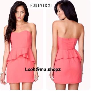 Forever21: Pink Sweet Heart Peplum Dress