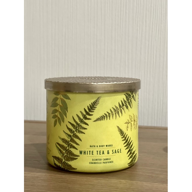 bath and body works 3wicked candle white tea & sage