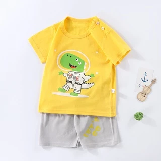 ใหม่!!เสื้อผ้าเข้าชุดสำหรับลูกน้อย เหมาะกับวัยหัดเดิน หรือเด็ก 6 เดือนขึ้นไป ชุดเข้าเซ็ตพิมพ์ลายการ์ตูน