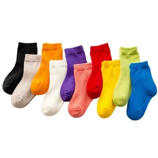 [พร้อมส่ง]ถุงเท้าเด็ก 0-8ขวบ ถุงเท้าสีพื้น