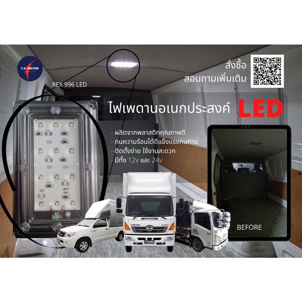 (สินค้าพร้อมส่ง) ไฟเพดาน LED สี่เหลี่ยมผืนผ้า REX996 ไฟอเนกประสงค์ LED By T.S.Motor