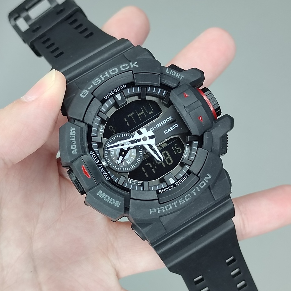 Gshock GA-400 สีดําผู้ชายกีฬานาฬิกาข้อมือควอตซ์ GA-400G นาฬิกาสปอร์ตกันน้ําแฟชั่นสายนาฬิกาเรซิ่น P25