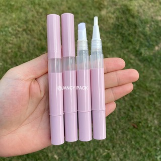 Jancy PACK ขวดเปล่า ทรงกลม ขนาดเล็ก 3 มล. สีชมพู สําหรับใส่ลิปกลอส ปากกา ยาทาเล็บ พร้อมแปรงขนนุ่ม