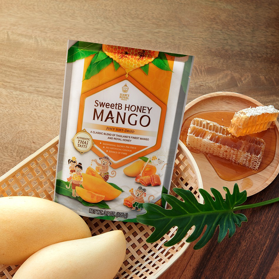 Siam's Royal SweetB Honey Mango มะม่วงอบน้ำผึ้ง 105g x 5 ถุง + ฟรี SweetB Honey Mango 105g 1 ถุง