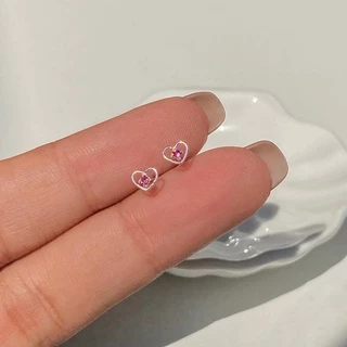 annita.silver - tiny heart earring (ราคา/คู่) ต่างหูหัวใจจิ๋ว ต่างหูเงินแท้925 เหมาะกับคนแพ้ง่าย
