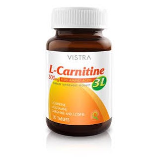 Vistra CarnitineL- 500 mg. Plus 30 เม็ด [ขวดเล็ก] เร่งการเผาพลาญไขมัน ควบคุมน้ำหนัก