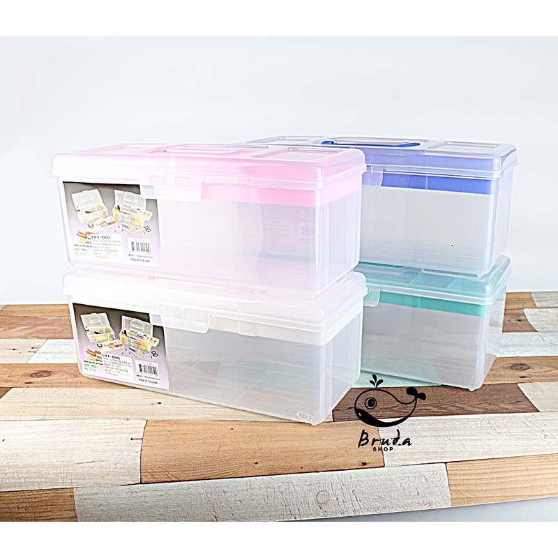 กล่องใส่ของ 2 ชั้น  กล่องหูหิ้วพร้อมถาดแบ่ง ขนาด 35x15x14 CM. แบรนด์ LIFE-PRO รุ่น TB-311