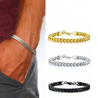 Stainless Steel Chain Buckle Bracelet Men Fashion Jewelry