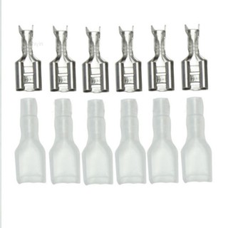 Shiyin 100 Pairs 6.3mm Female Crimp Spade Terminal Connectors + Clear Protect Case