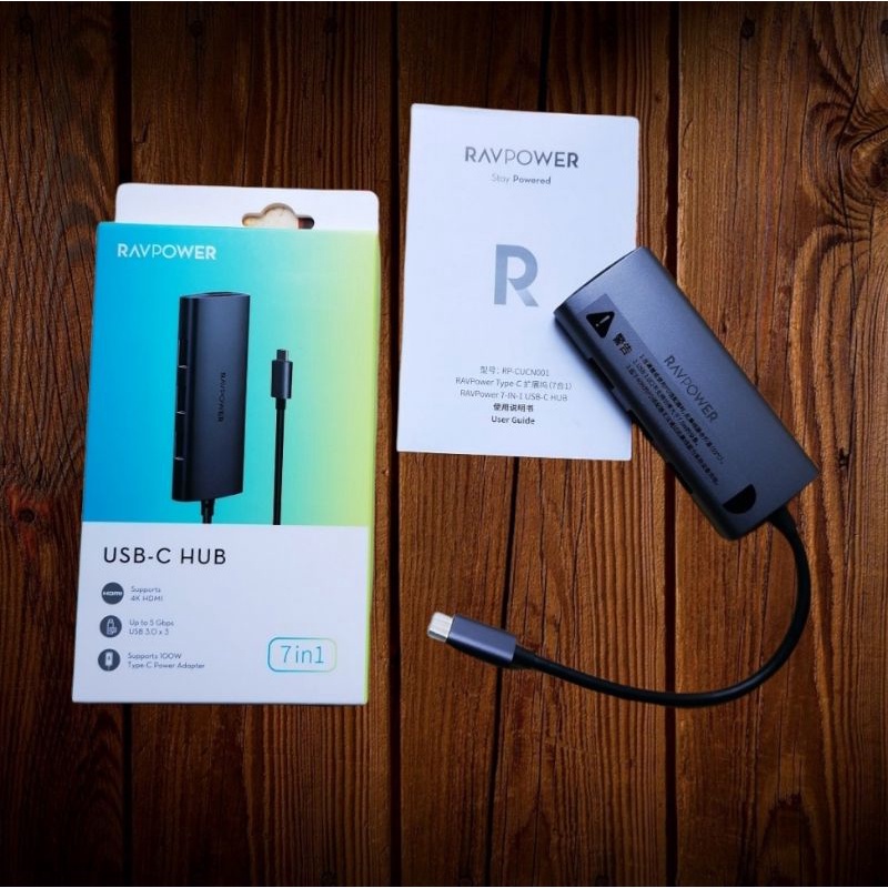 อะแดปเตอร์ USB-C มัลติฟังก์ชั่นของแท้ RAVPower 7-in-1
