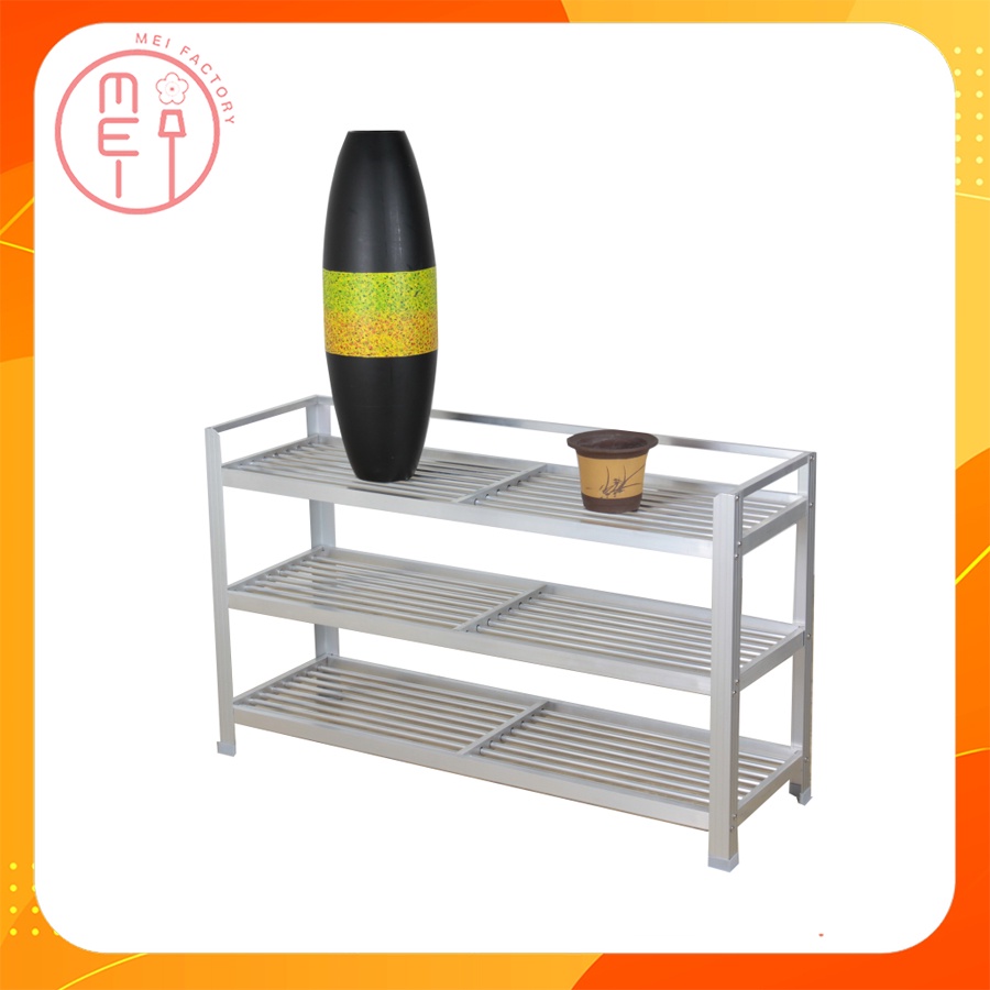 ALP-24 ชั้นอลูมิเนียม อเนกประสงค์ 3 ชั้น วางรองเท้าอลูมิเนียม แข็งแรง ทนทาน (สินค้าขนาดใหญ่) 91*54.5*31.5 CM. - รูปที่ 2