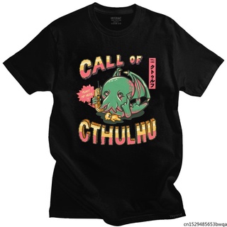 คอลูกเรือพร้อมส่ง เสื้อยืดแขนสั้น คอกลม ผ้าฝ้าย 100% พิมพ์ลายกราฟฟิค Call Of Cthulhu หลากสี แฟชั่นฤดูร้อน สําหรับผู้ชายS