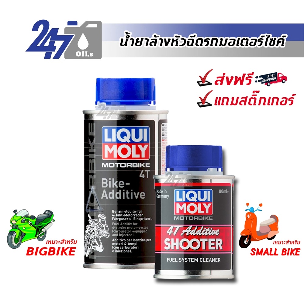 LIQUI MOLY น้ำยาล้างหัวฉีดรถมอเตอร์ไซค์ MOTORBIKE 4T ADDITIVE และ 4T ADDITIVE SHOOTER