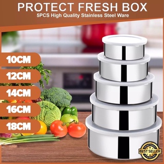 Protect fresh box stainless steel ชุดถ้วยสแตนเลส 5 ชั้น