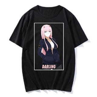 [S-5XL]เสื้อยืดแขนสั้น พิมพ์ลายการ์ตูนญี่ปุ่น Darling Franxx Zero Two สไตล์ฮิปฮอป สําหรับผู้ชาย