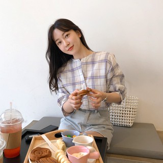 Womens Fashion Plaid Long Sleeve Shirt