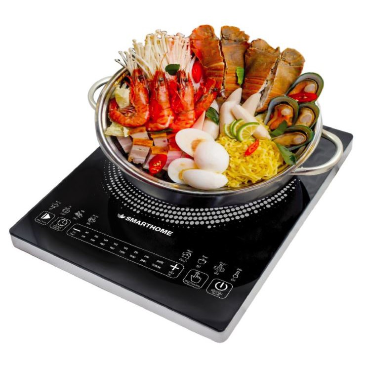 SMARTHOME เตาแม่เหล็กไฟฟ้า รุ่น IN-1500 พร้อมหม้อสแตนเลส ฝาแก้ว กำลังไฟ 1500 วัตต์ เตาแม่เหล็ก IN150