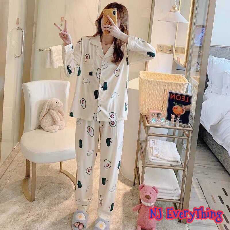 CTL05 CTL107 ♡ ชุดนอนผ้าคอตตอนนิ่ม ลายอะโวคาโด้ ♡