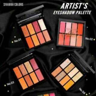 อายแชโดว์เนื้อฝุ่นกึ่งครีม 8 สี แมท+ชิมเมอร์ สีสันสุดจี๊ด Sivanna Colors Artists Eyeshadow Palette HF397 