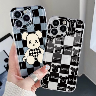 เคสเจล TPU ใส ขอบสี่เหลี่ยม กันกระแทก ลาย Kaws สําหรับ Samsung Galaxy S22 Plus Note 20 Ultra 10 S21 FE S20