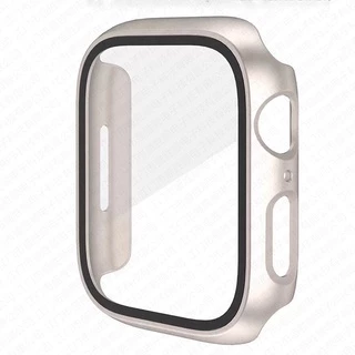สีใหม่ 2022 พร้อมส่ง เคสกระจกกันรอย PC Case + ฟิล์มกระจก สำหรับ Smart Watch 7 6 5 4 3 2 1 Se ขนาด 38 40 41 42 44 45mm
