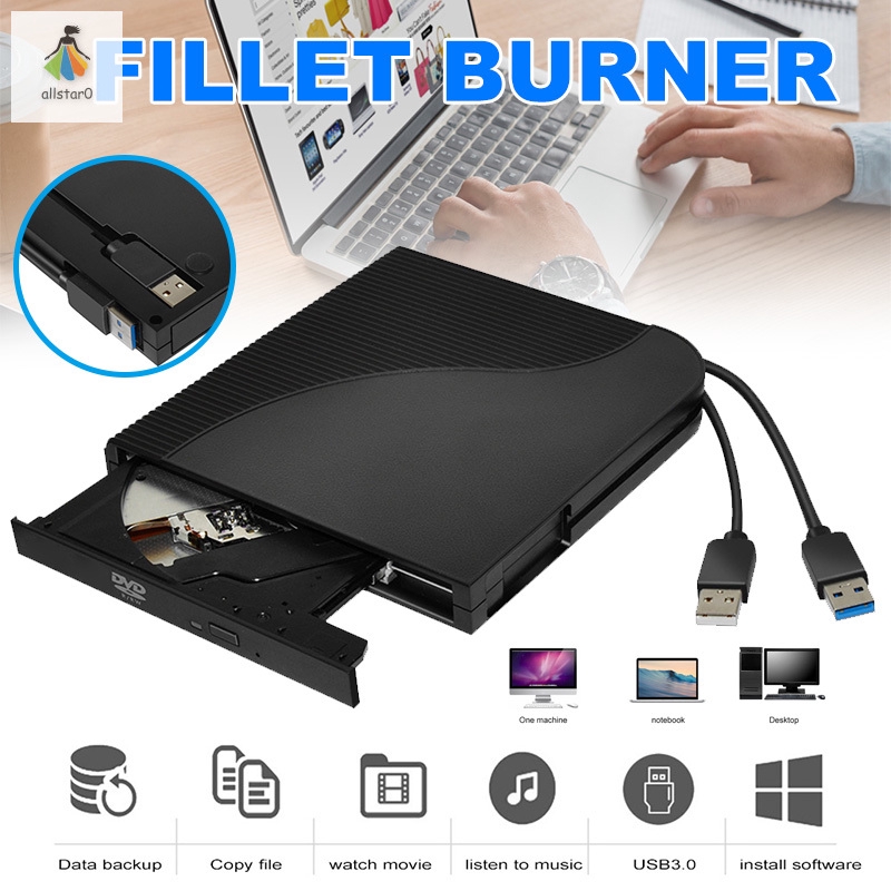 External CD DVD Drive USB 3.0 TypeC Portable Burners Writer Compatible