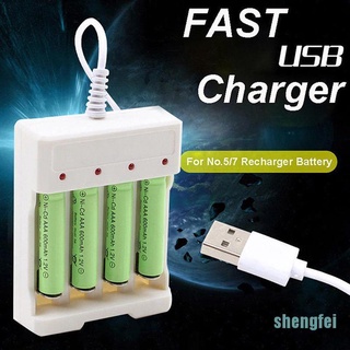 (Shengfei) อะแดปเตอร์ที่ชาร์จแบตเตอรี่ 1.2v 4 ช่อง Aaa ปลั๊ก Usb