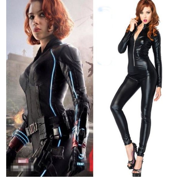 ชุดBlack Widow ชุดแบล็ค วิโดว์ (นาตาชา โรมานอฟ)ชุดหนังรัดรูปสีดำ สวย sexy เทห์มาก cp20.1/cp5.1