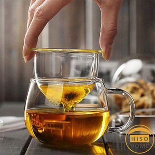 [A658] พร้อมถ้วยกรองกากชาและฝากปิดในตัว แก้วชงชา สวยหรูดูแพง Glass teapot