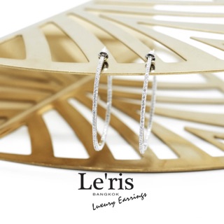LR-012 ต่างหูทรงห่วงประดับเพชร สวยหรูดูแพง
