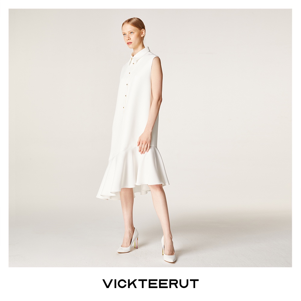 VICKTEERUT Re-Edition Sleeveless Shirt Collar Dress เดรสแขนกุด ปกเชิ้ต — صورة 4