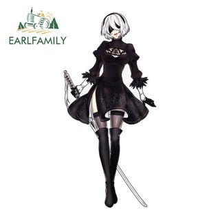 Earlfamily สติกเกอร์ไวนิล ลายการ์ตูน NieR Automata 2B Render กันน้ํา กันรอยขีดข่วน 13 ซม. x 6.2 ซม. สําหรับติดตกแต่งรถยนต์