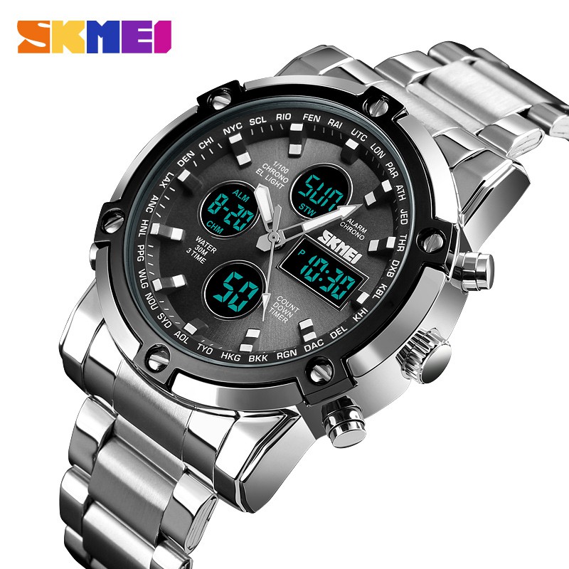 SKMEI Official 1389 Sports Men's Watch Quartz Stopwatch Dual Display Watches Waterproof Wristwatches #8