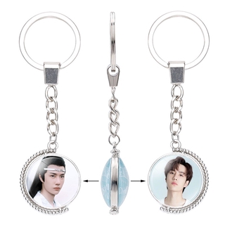 ละครที่ร้อนแรงทำให้ Xiao Zhan และ Wang Yibo พวงกุญแจถ่ายภาพสตรีทไทม์อัญมณีพวงกุญแจหมุนสองด้าน