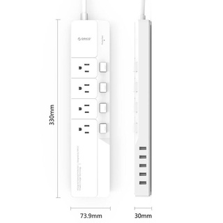 ORICO (OSJ-4A5U-5A-US-WH)   Power Strip with Sub-control Switch 4AC Outlets 5 USB Ports Smart Socket 1.5M  Cable