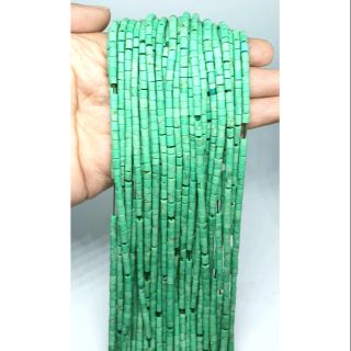 หินเทอร์ควอยซ์ 3-4มม. 1 เส้น อะไหล่เครื่องประดับ อะไหล่ร้อยสร้อย Turquoise Tube Beads