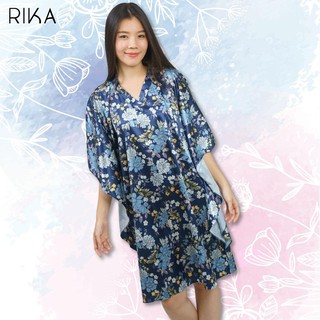 RIKA ชุดนอนFV3031 กระโปรง สาวอวบ ทรงปีกค้างคาว ผ้าซาติน เนื้อนุ่ม เย็นสบาย  มีไซศ์พิเศษ( FF) รอบอก 50 นิ้ว สะโพก 52 นิ้ว