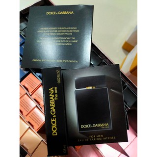 0.8 mL. ของแท้ น้ำหอม DOLCE &amp; GABBANA The One For Men Eau De Parfum Intense น้ำหอม ผู้ชาย ไวออล vial viol