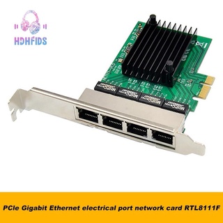 Pci-e X1 Gigabit การ์ดเครือข่ายอีเธอร์เน็ต 4 พอร์ต Rtl8111F