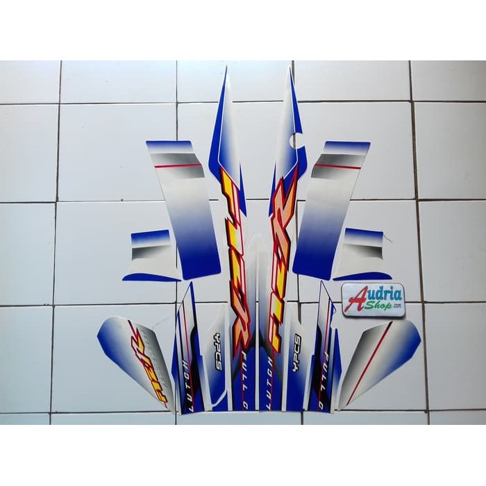 Yamaha F1ZR 2003 สติ๊กเกอร์แถบมอเตอร์ไซค์สีขาว-น้ําเงิน