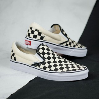 Vans กระดานหมากรุกสไตล์คลาสสิกสีดําสีขาว