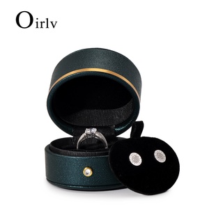 Oirlv Original Ring Box Earrings Necklace Box Proposal Engagement Wedding Ring Box Girlfriend Birthday Gift Jewelry Organizer Storage Box PU Leather Velvet H117