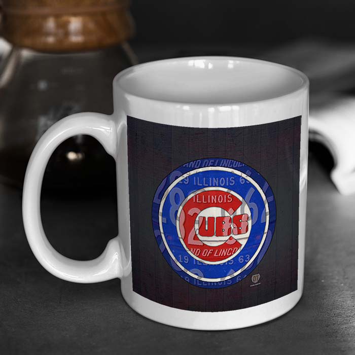 Chicago Cubs Baseball Team Retro Vintage Logo D แก้วเซรามิค