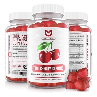 Tart Cherry Gummies Purefinity ทำจาก Tart Cherries ช่วยในการล้างกรดยูริกขั้นสูง, สารต้านอนุมูลอิสระพร้อมช่วยข้อต่อ