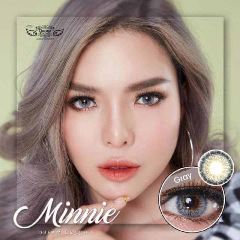 🦄🌈(000-500) Dreamcolor1 Minnie Gray / Brownคอนเทคเลนส์สายฝอ รายเดือน ใส่สบาย มีเก็บเงินปลายทาง