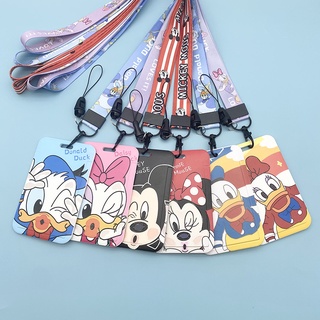 กระเป๋าใส่บัตรประจําตัวประชาชน ลายการ์ตูน Disney Mickey Minnie Donald Duck Tom and Jerry พร้อมสายคล้อง