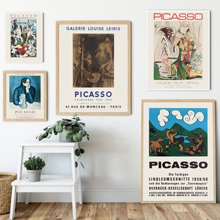 โปสเตอร์ผ้าใบ พิมพ์ลาย Pablo Picasso สไตล์วินเทจ โมเดิร์น สําหรับตกแต่งบ้าน